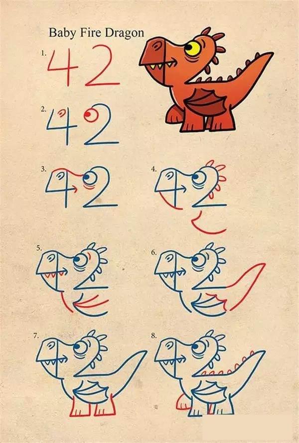 龙简笔画图片大全步骤 龙简笔画图片大全简单