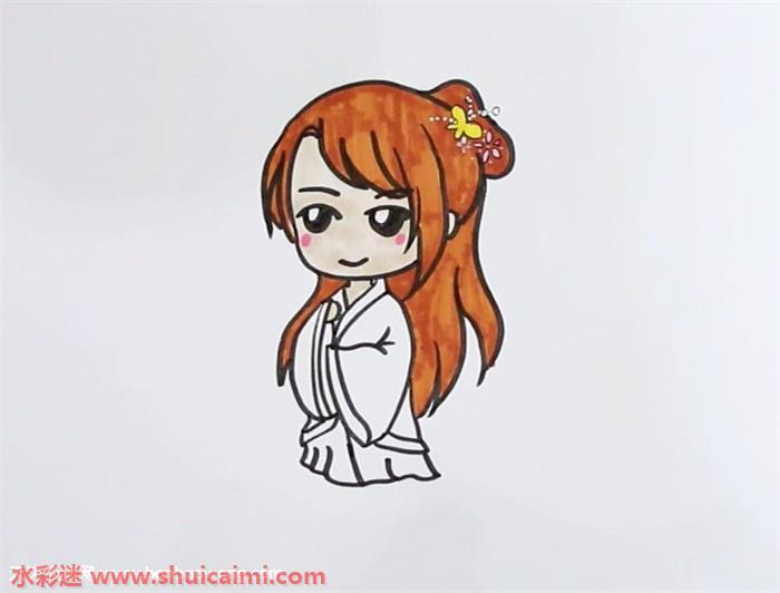 q版汉服人物怎么画 q版汉服人物简笔画彩色
