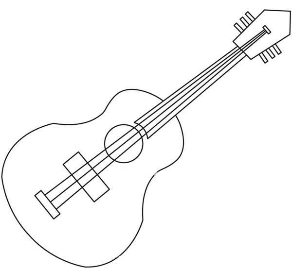 吉他简笔画 吉他简笔画带颜色