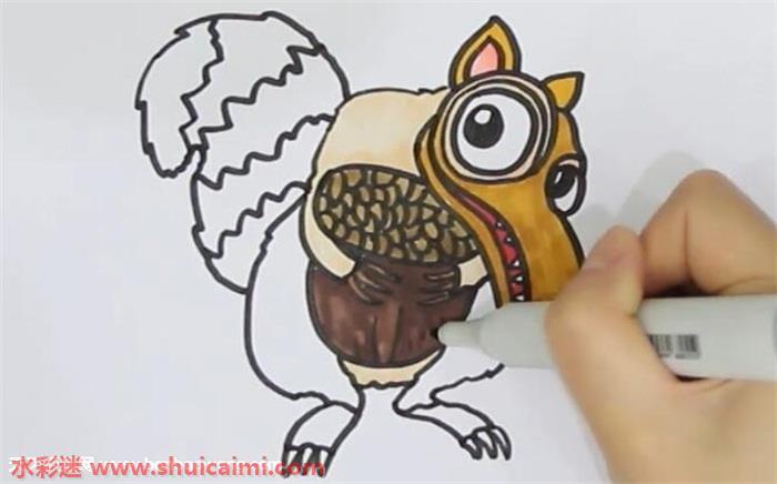 冰河世纪松鼠怎么画 冰河世纪松鼠简笔画彩色