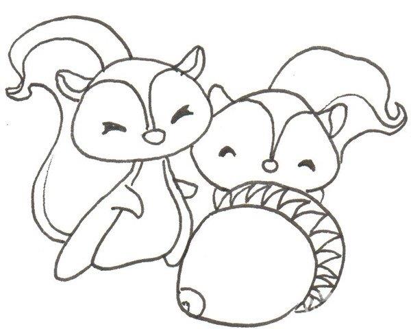 三只松鼠的简笔画怎么画 三只松鼠的简笔画图片