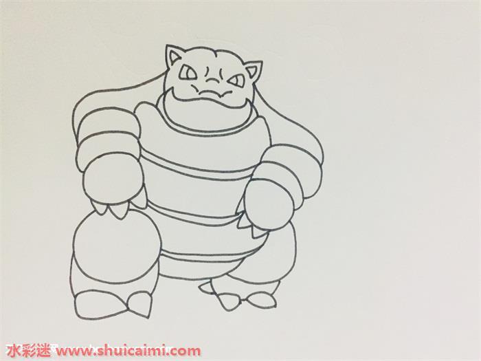 水箭龟怎么画 水箭龟简笔画步骤图