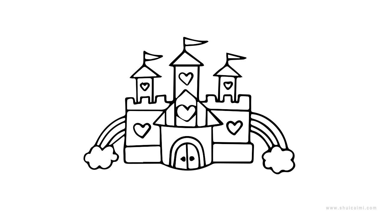 公主城堡简笔画怎么画 公主城堡简笔画简单又好看