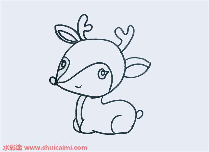 小鹿简笔画怎么画漂亮彩色