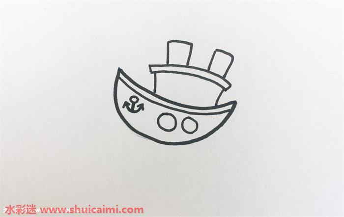 游轮怎么画 游轮简笔画图片带颜色
