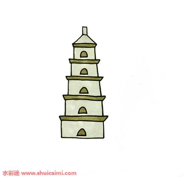 大雁塔怎么画 大雁塔简笔画漂亮卡通