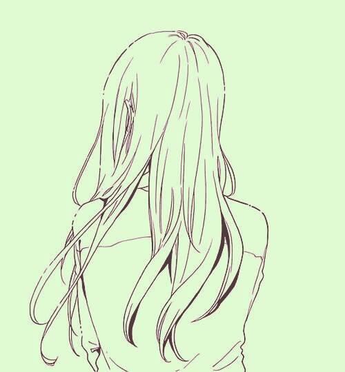 女孩背影简笔画 校园女孩背影简笔画