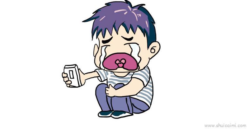 男孩哭儿童画怎么画 男孩哭简笔画简单又好看