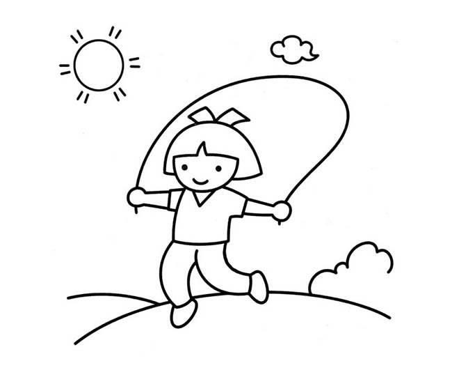 跳绳简笔画 跳绳简笔画男孩卡通