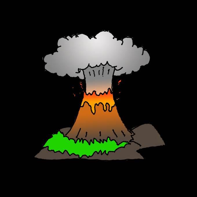 火山简笔画 火山简笔画图片大全