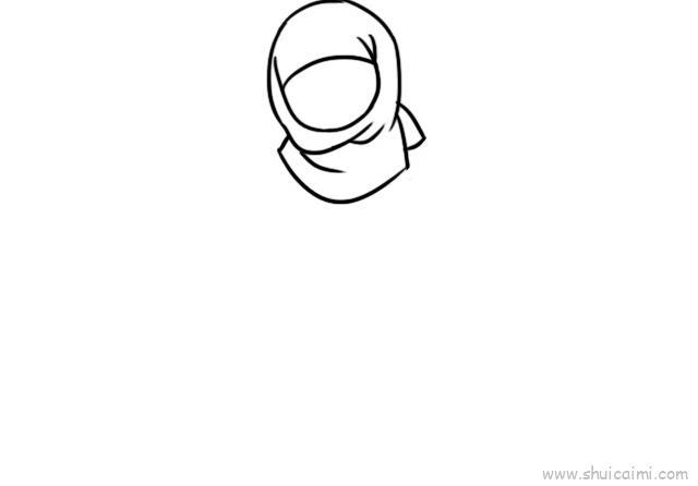 回族服饰小女孩儿童画怎么画 回族服饰小女孩简笔画图片大全