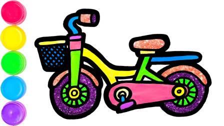 自行车图片简笔画 小孩骑自行车图片简笔画