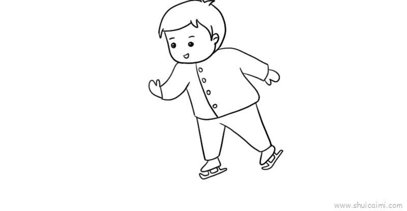 滑冰儿童画怎么画 滑冰简笔画简单