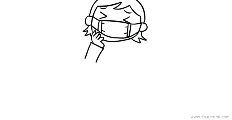 戴口罩儿童画怎么画 戴口罩简笔画步骤