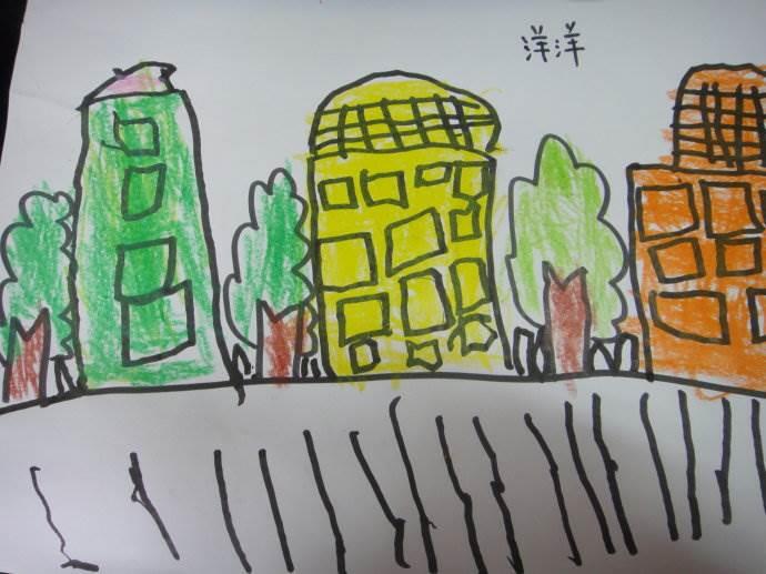 建房子儿童画简笔画 建房子绘画