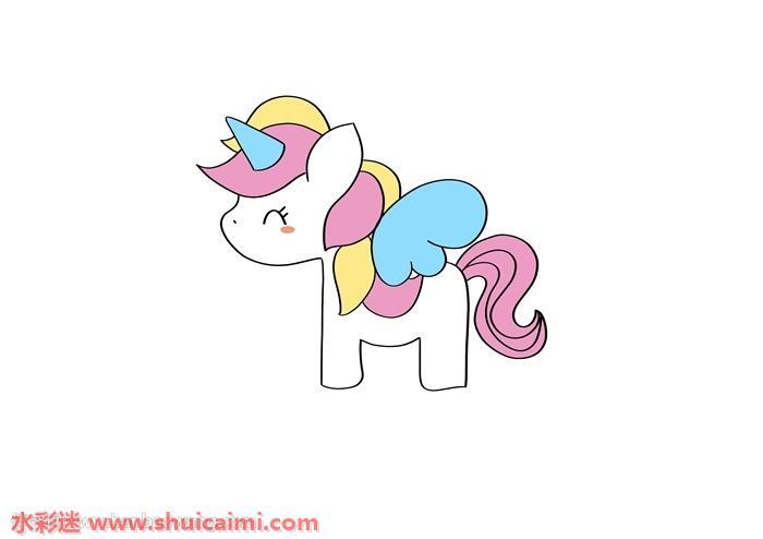 可爱小独角兽怎么画 可爱小独角兽简笔画彩色
