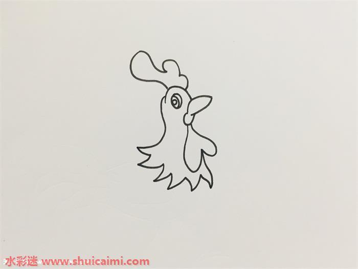 艳丽大公鸡画怎么画 艳丽大公鸡画简笔画图片带颜色