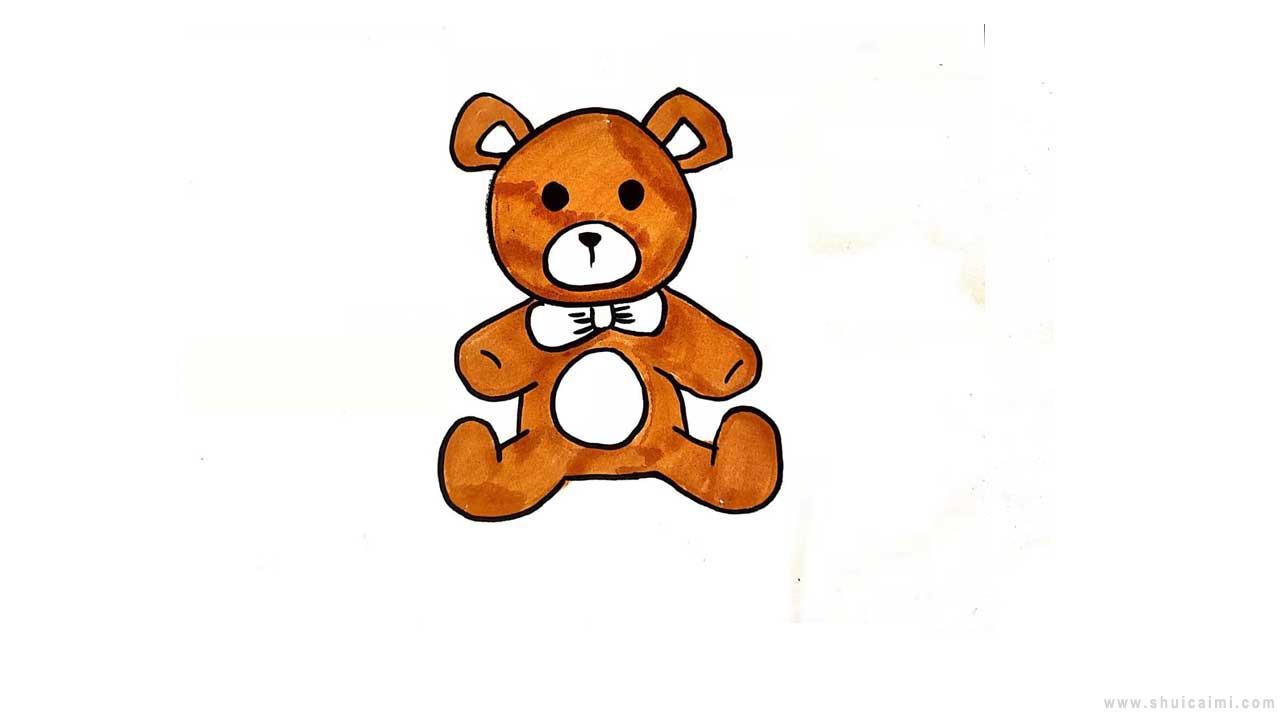 泰迪熊的简笔画详细步骤教程画法