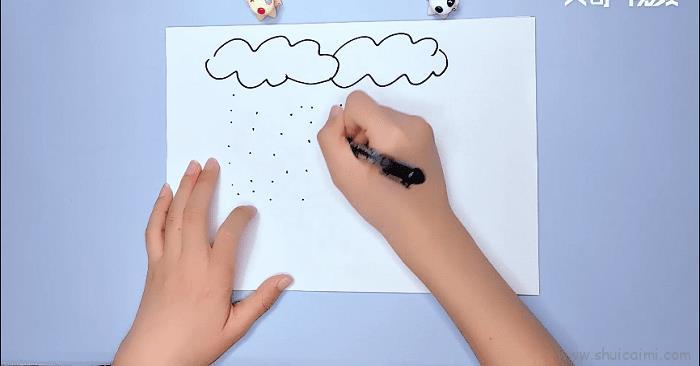 毛毛细雨儿童画怎么画 毛毛细雨简笔画图片大全