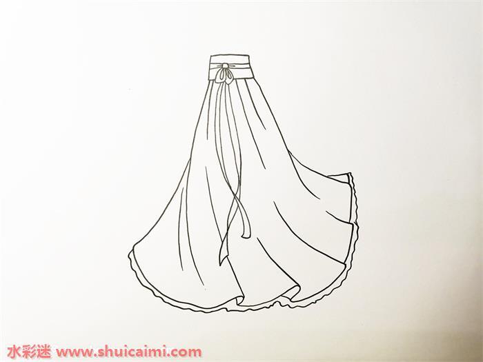 古装裙子怎么画 古装裙子简笔画彩色