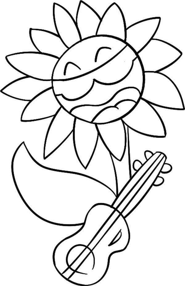 弹吉他的花儿简笔画怎么画 弹吉他的花儿简笔画步骤