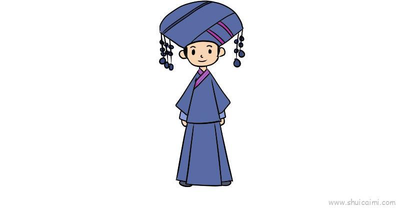 广西少数民族服饰儿童画怎么画 广西少数民族服饰简笔画顺序