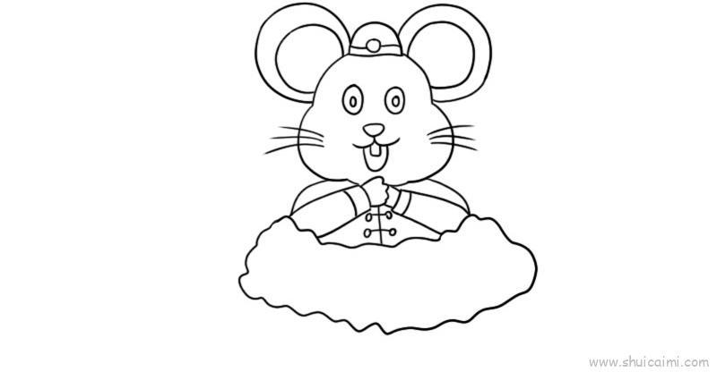 鼠宝拜年儿童画怎么画 鼠宝拜年简笔画简单