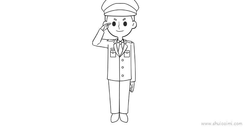 军人儿童画怎么画 军人简笔画画法