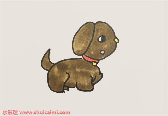 小狗怎么画 小狗简笔画简单易画彩色