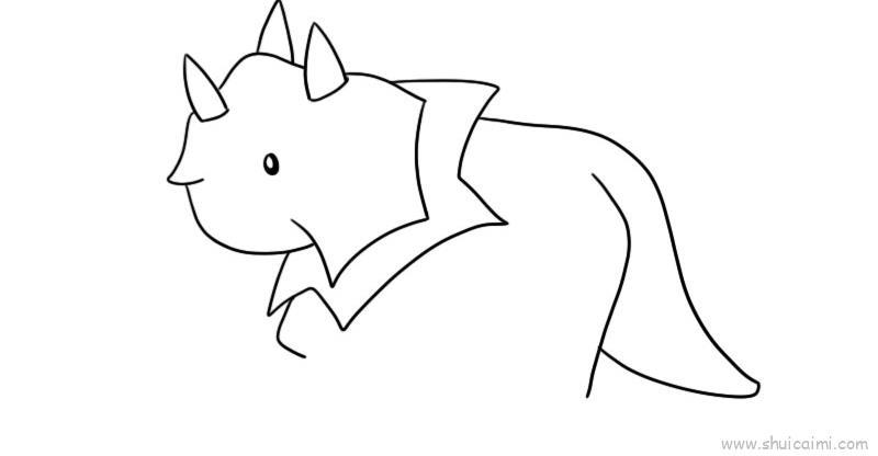 三角龙儿童画怎么画 三角龙简笔画步骤