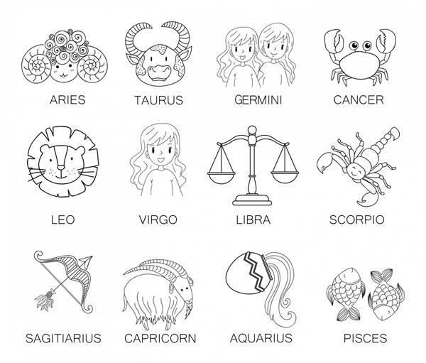 十二星座简笔画 十二星座简笔画女孩