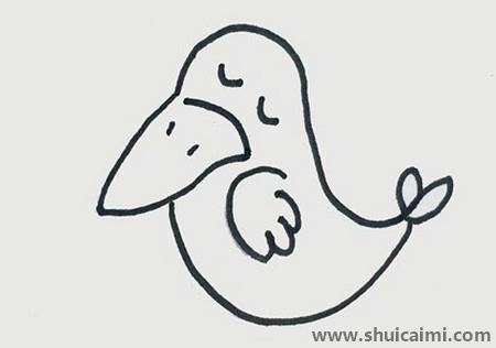 乌鸦简笔画绘画上色教程