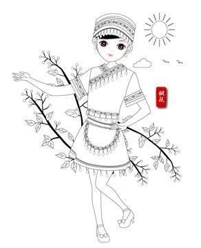 壮族人物简笔画 壮族人物简笔画教程