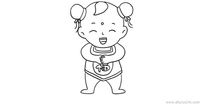 新年福娃儿童画怎么画 新年福娃简笔画简单