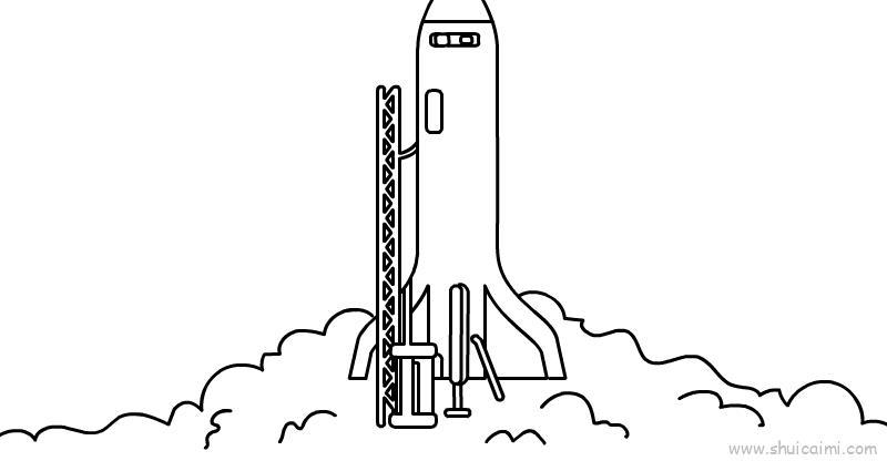 中国航天日发射火箭儿童画怎么画 中国航天日发射火箭简笔画简单