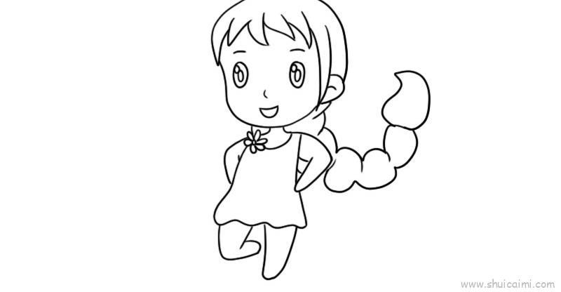 长头发女孩儿童画怎么画 长头发女孩简笔画简单