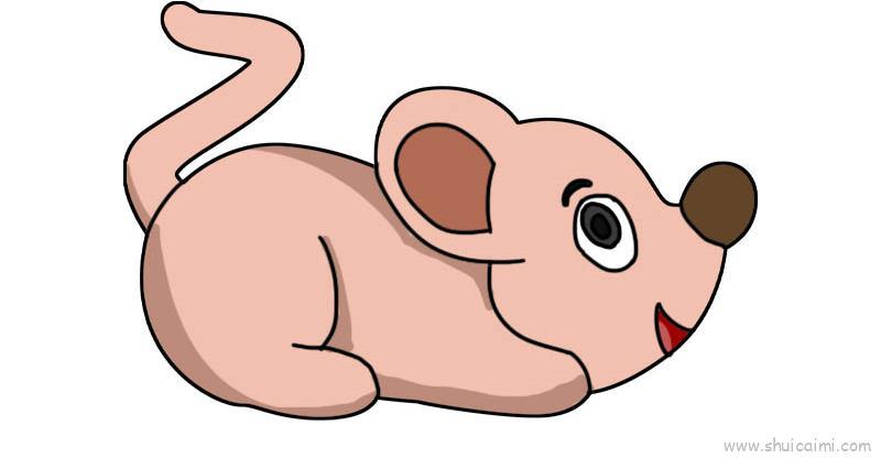 小老鼠卡通简笔画教学步骤