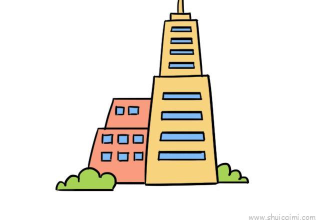 高楼大厦儿童画怎么画 高楼大厦简笔画简单又好看