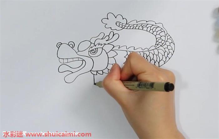 舞龙怎么画 舞龙简笔画图片带颜色