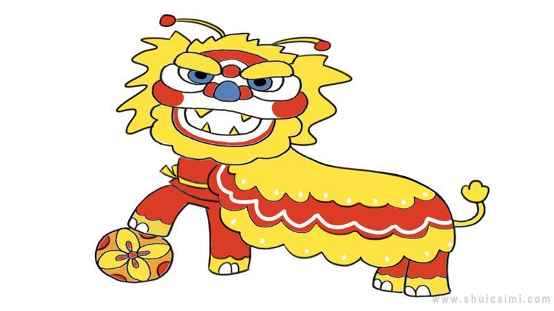 舞狮简笔画怎么画 舞狮简笔画步骤