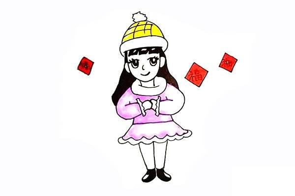 拜年双手握拳手势简笔画 拜年双手握拳手势简笔画