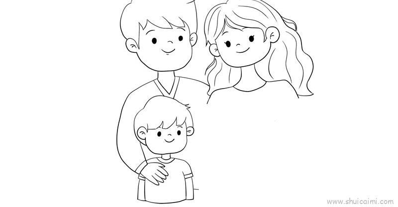 四口之家全家福儿童画怎么画 四口之家全家福简笔画顺序
