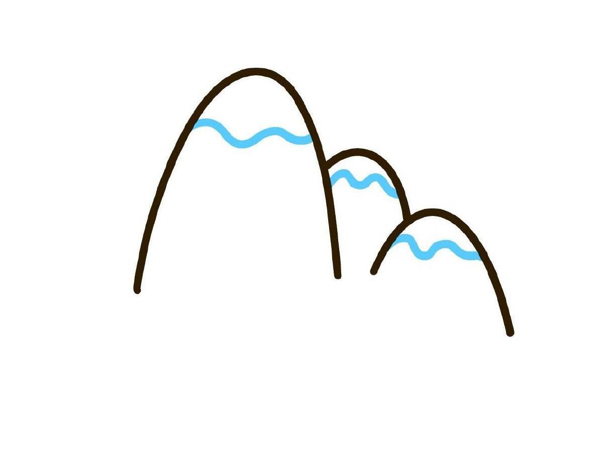 雪山简笔画 雪山简笔画彩色