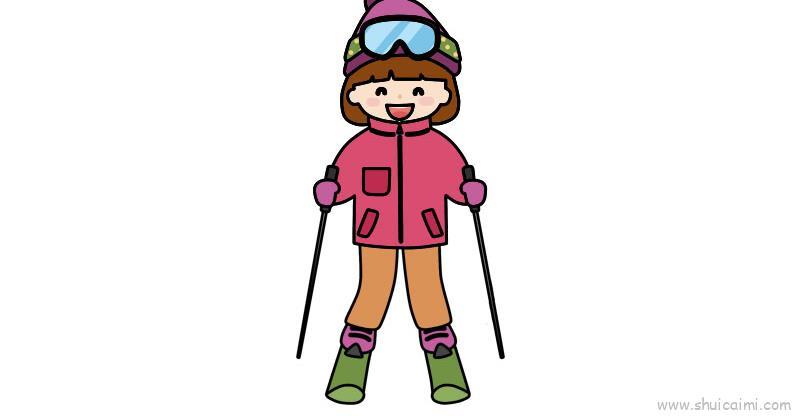 冰雪运动儿童画怎么画 冰雪运动简笔画顺序