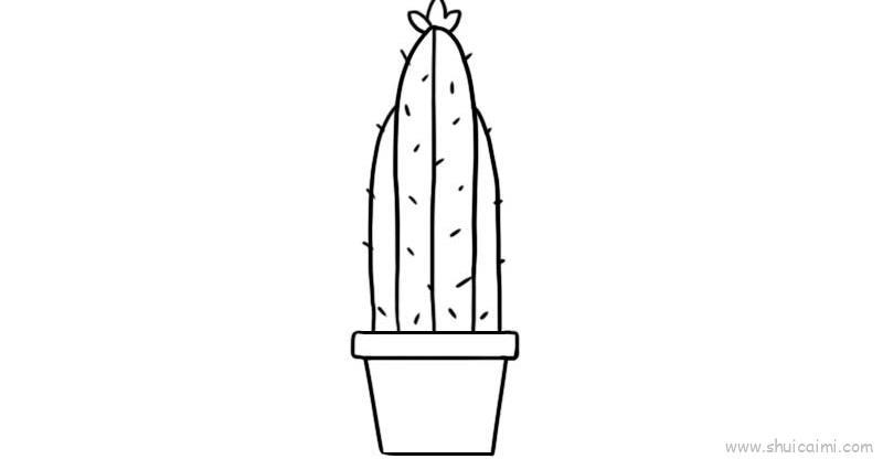 仙人柱盆栽儿童画怎么画 仙人柱盆栽简笔画步骤