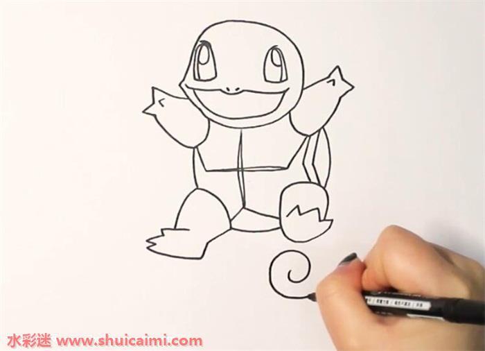杰尼龟怎么画 杰尼龟简笔画彩色