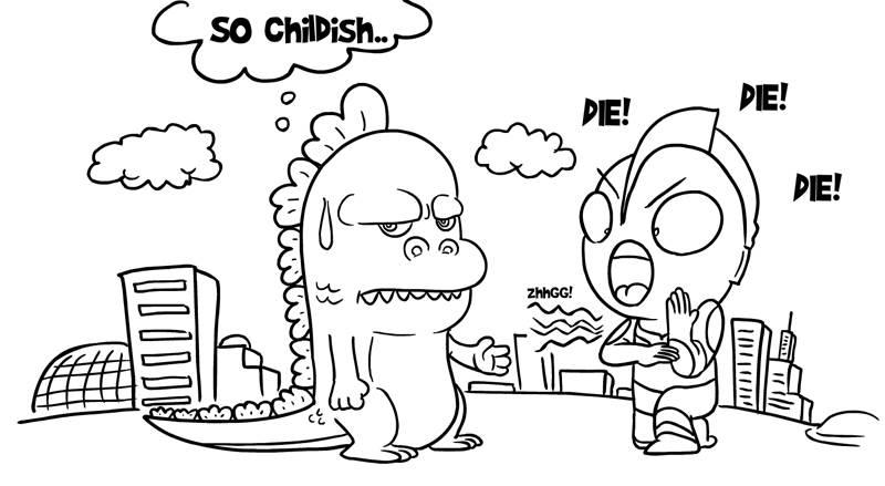 奥特曼打怪兽简笔画 奥特曼简笔画