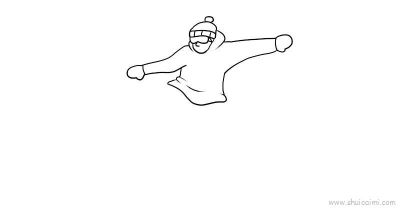 滑雪儿童画怎么画 滑雪简笔画图片大全