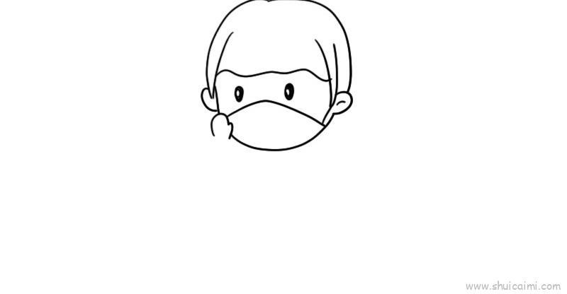 戴口罩儿童画怎么画 戴口罩简笔画简单