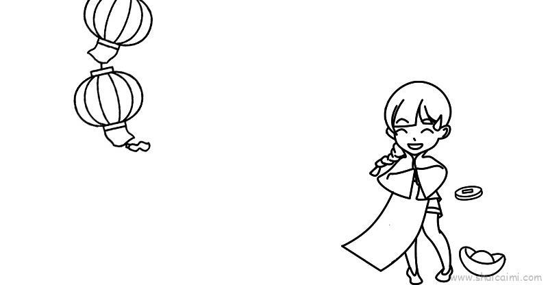 春节手抄报儿童画怎么画 春节手抄报简笔画顺序